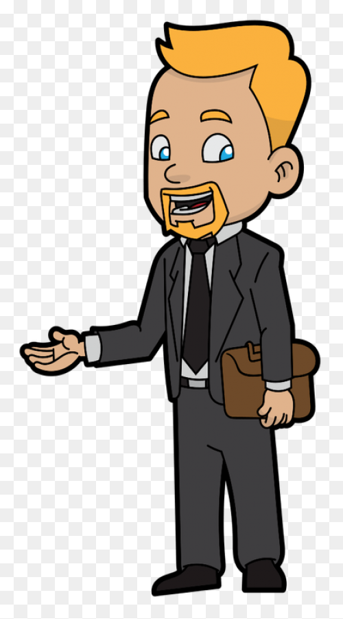 A Curious Cartoon Businessman - Cli