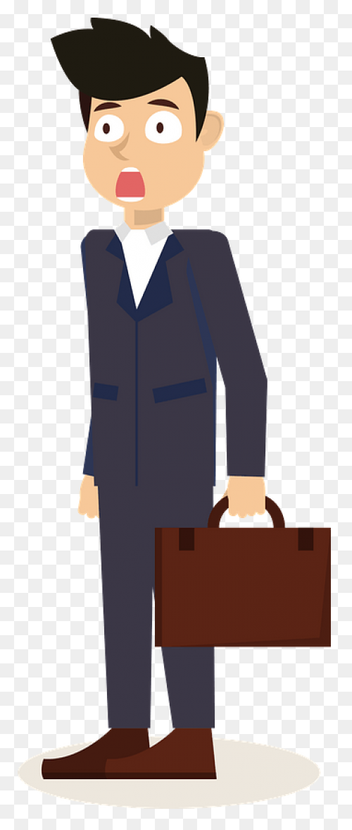 A Curious Cartoon Businessman - Cli