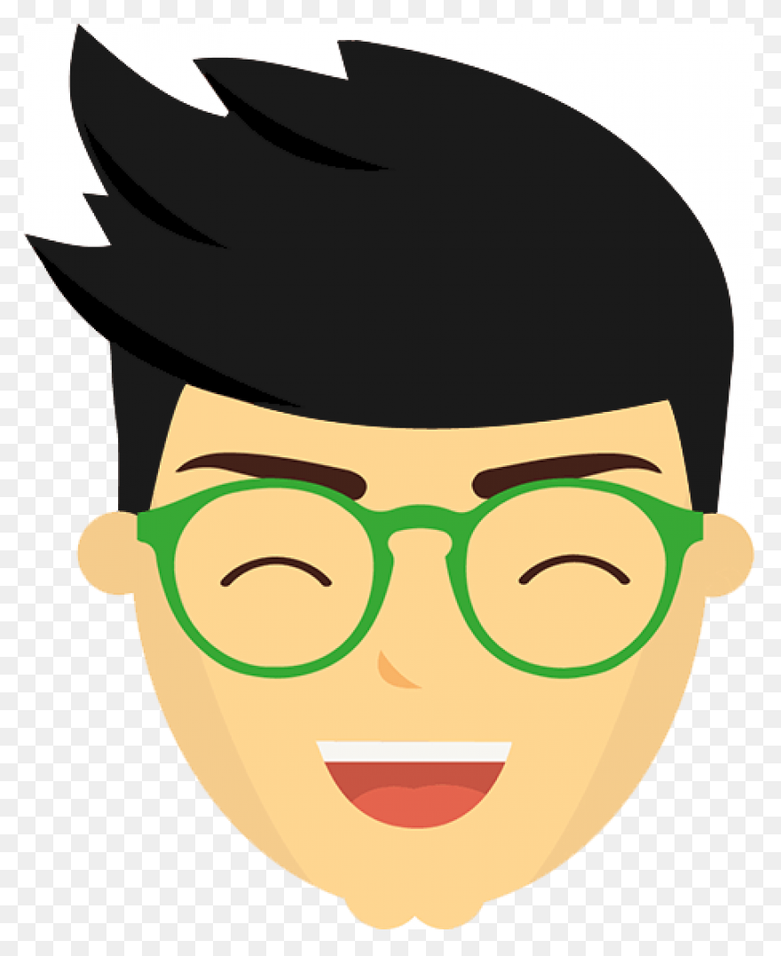 Male Cartoon Face With Glasses - Cartoon Glasses