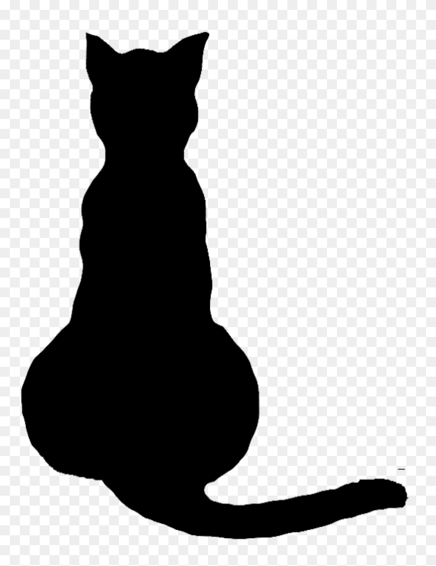Cat Cat Black And White Silhouette 