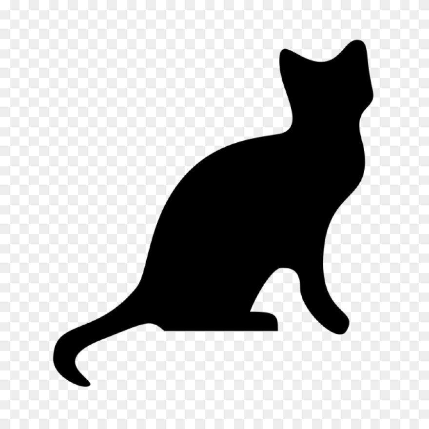 Cat Cat Black And White Silhouette 