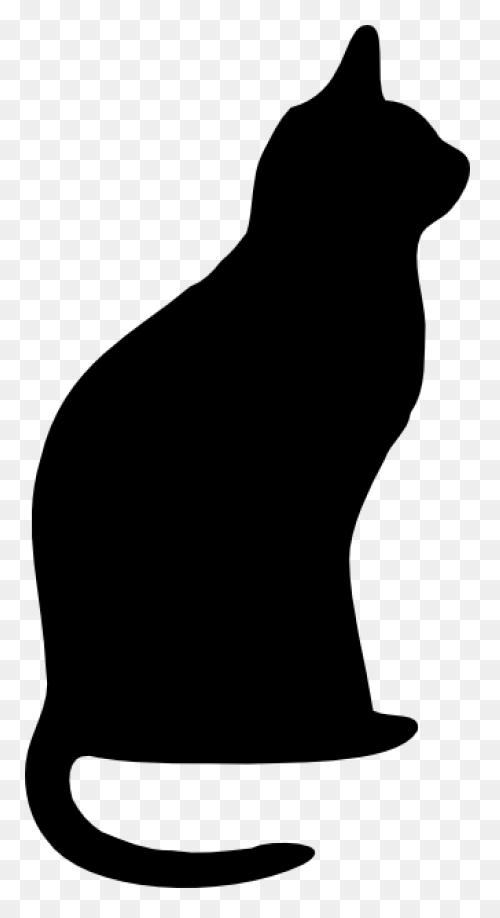 Cat Cat Black And White Silhouette 
