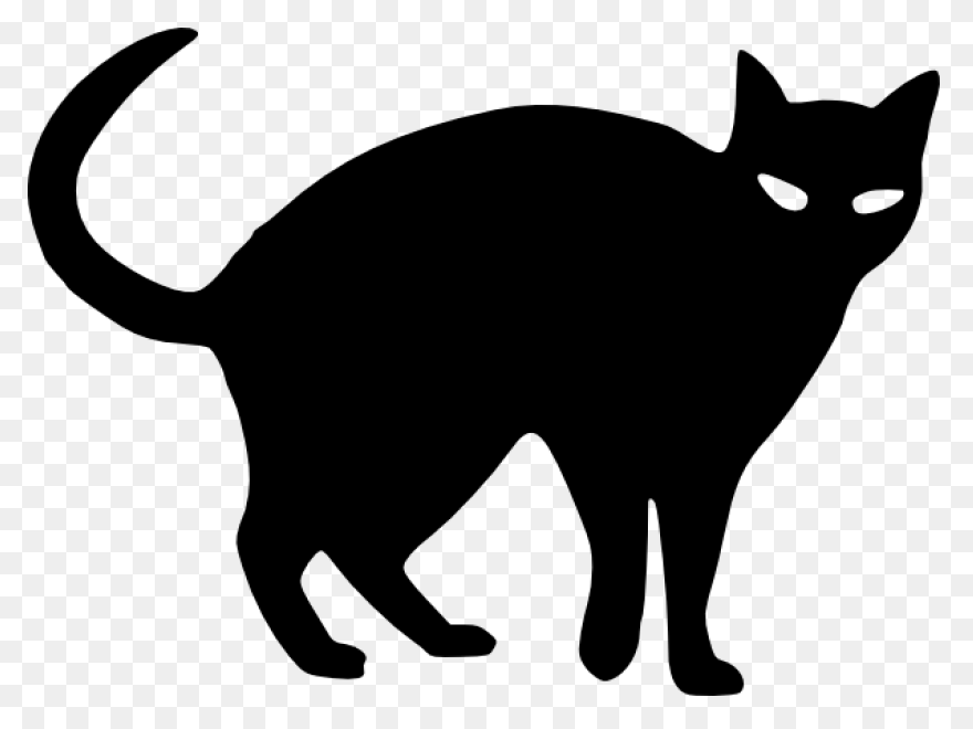 Cat Cat Black And White Silhouette 