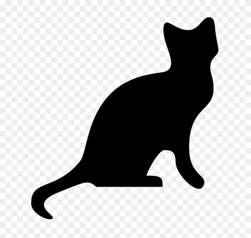 Cat Cat Black And White Silhouette 