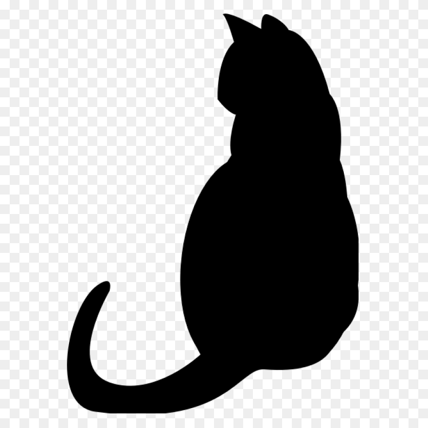 Cat Cat Black And White Silhouette 