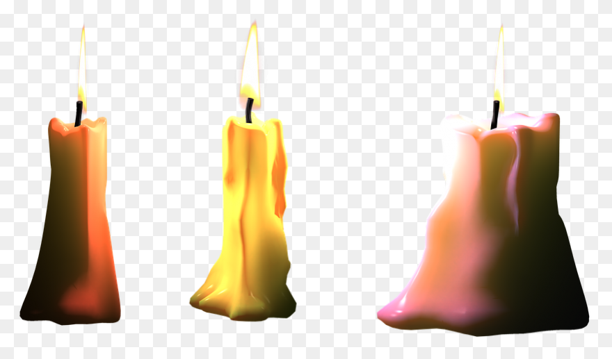 Bright Candle With Flame Png Image 