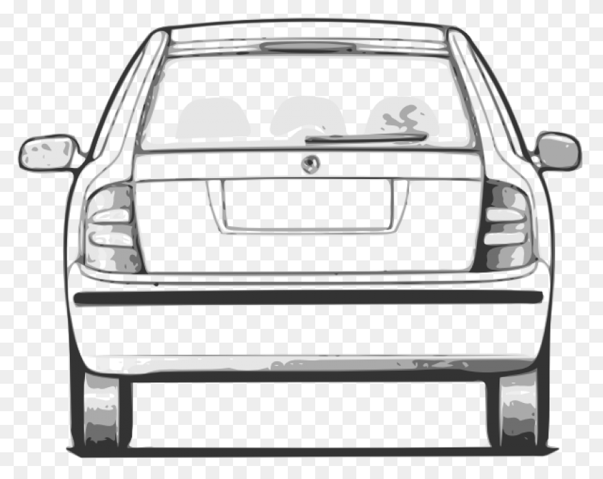Blue Car Clipart Back Car - Back Of
