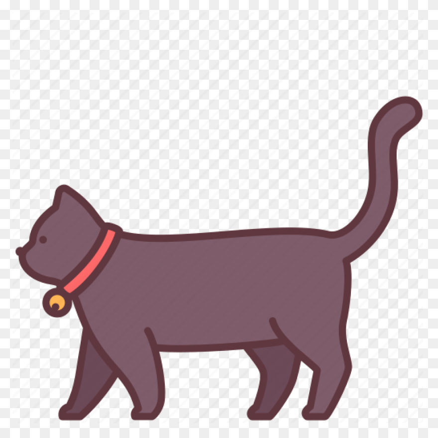 Standing Cat With Tail Curled Up St