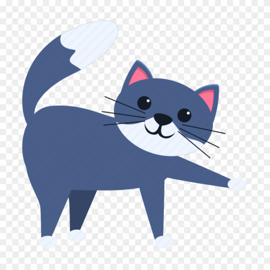 Standing Cat With Tail Curled Up St