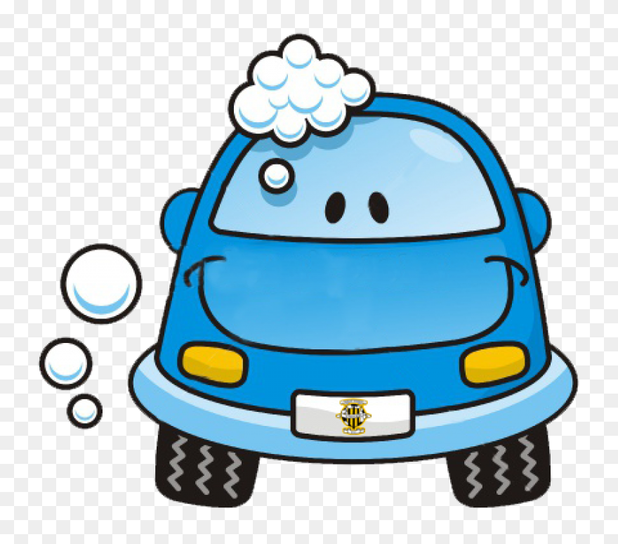 Cartoon Car Washing With Water Pipe