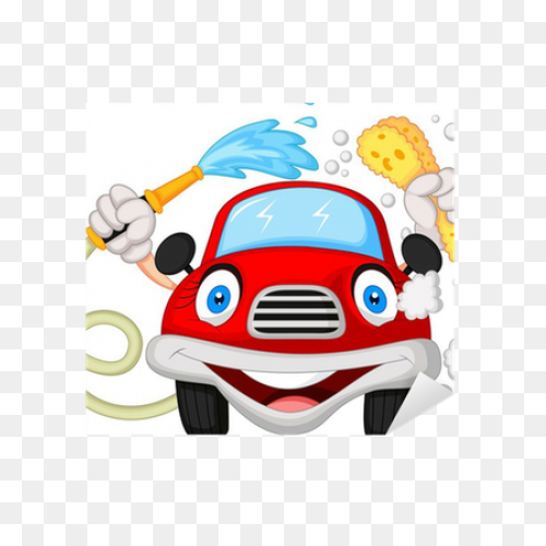 Cartoon Car Washing With Water - Car Wash