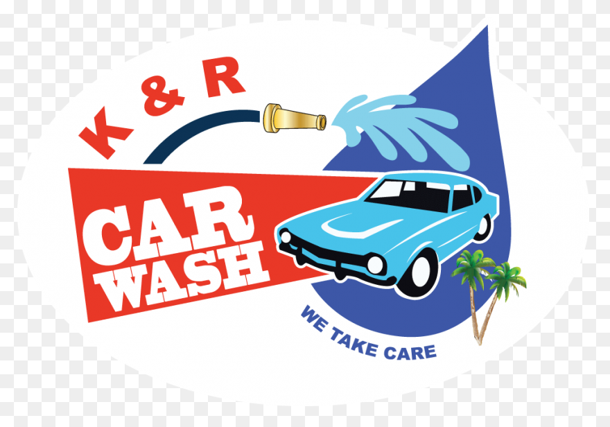 Cartoon Car Washing With Water Pipe