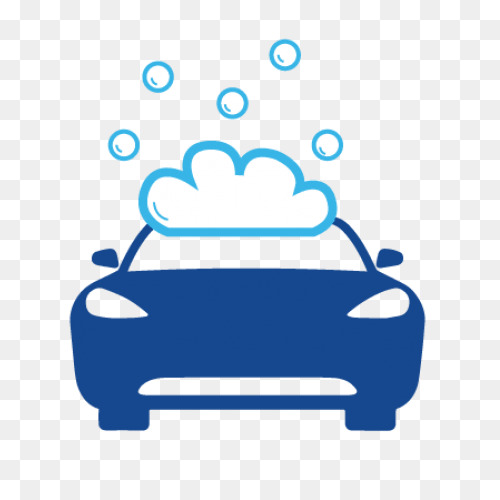 Cartoon Car Washing With Water Pipe