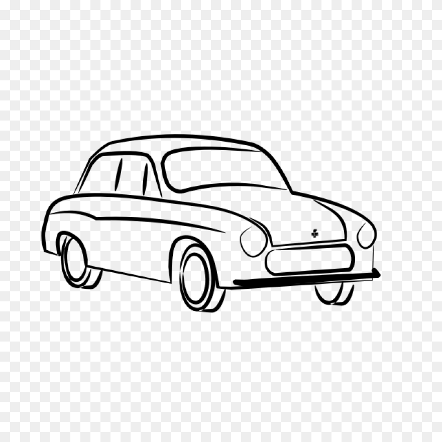 Vintage Car Vector Drawing | - Car Vector