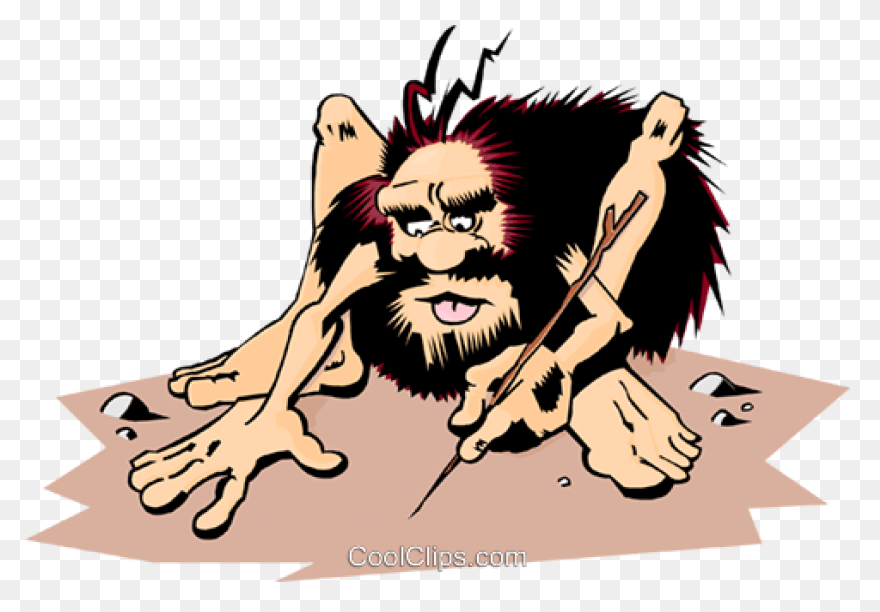 Caveman Planning Royalty Free Vecto