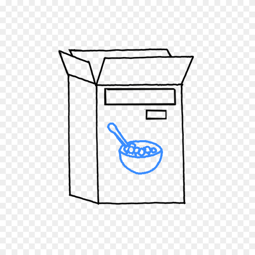 Cereal Box Clipart - Open Cereal Bo