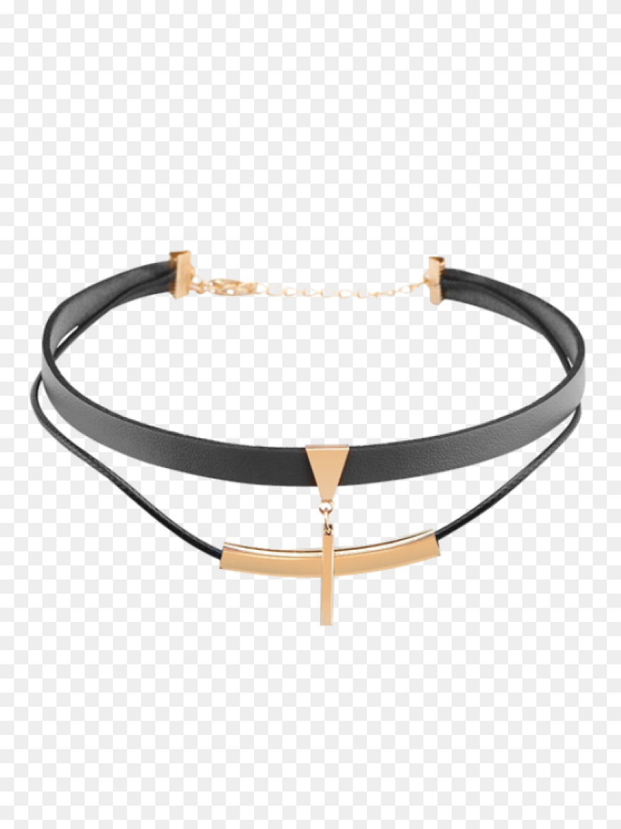 Star Faux Leather Choker Necklace [