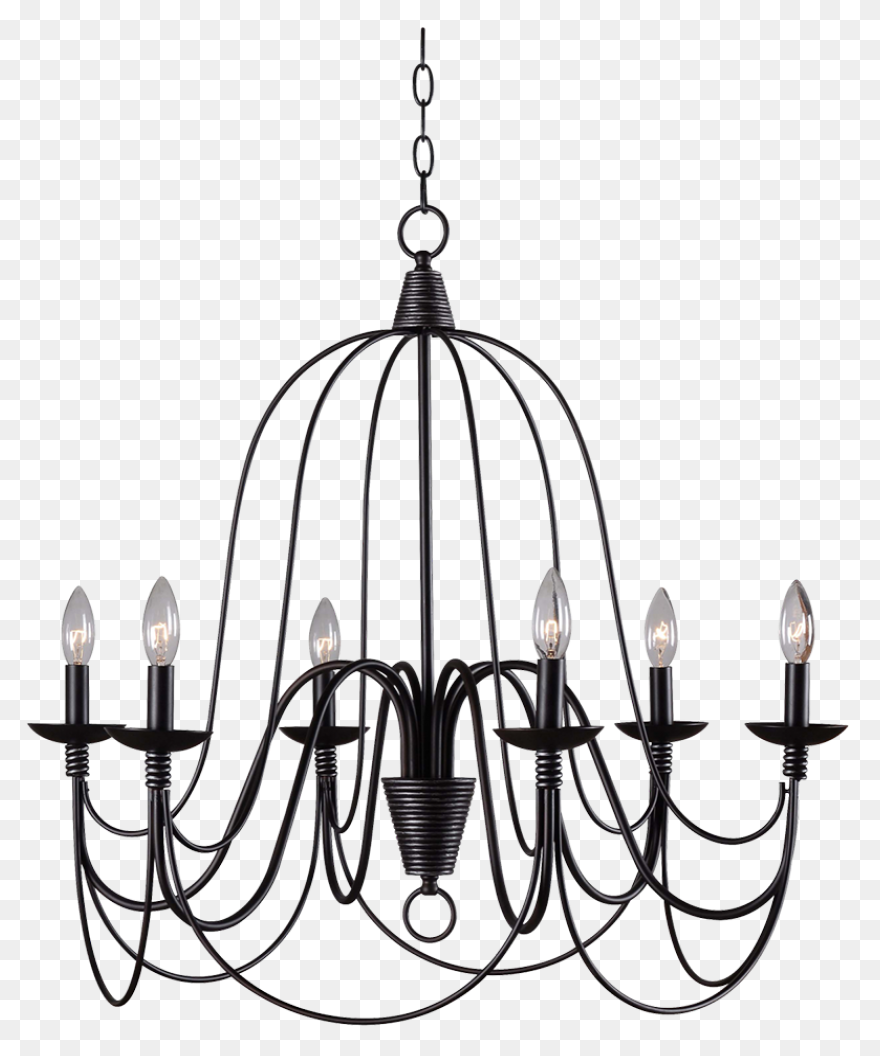 Black Brass Chandelier Clipart - La