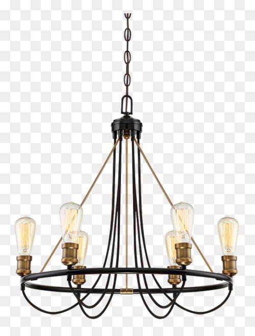 Black Brass Chandelier Clipart - La