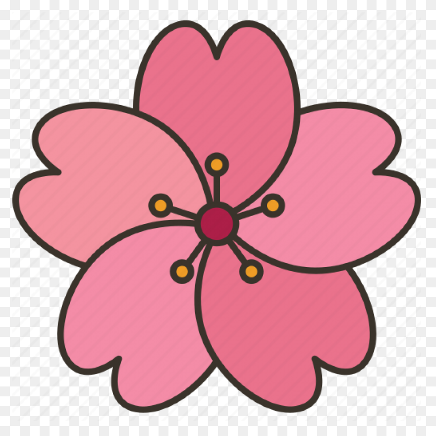 Cartoon Cherry Blossom Branch Clipa