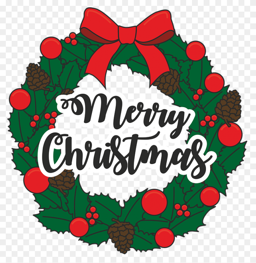 Christmas Wreath Vector Drawing | F
