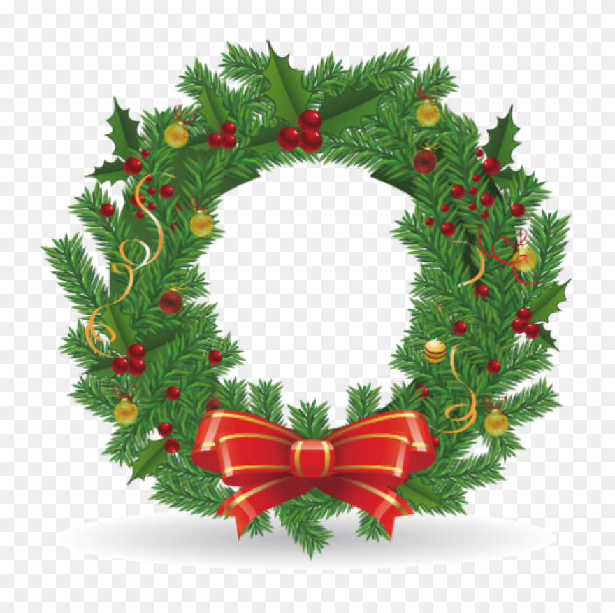 Christmas Wreath Vector Drawing | F
