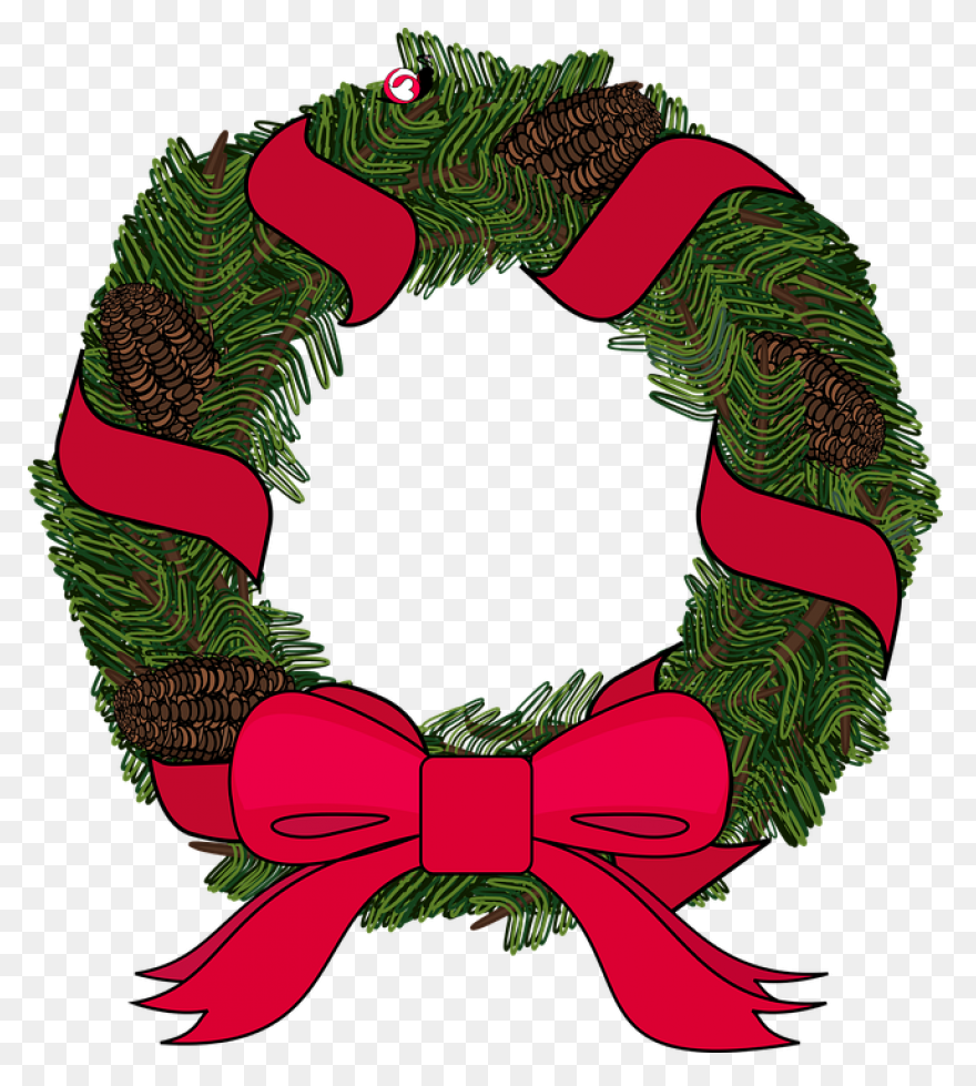 Christmas Wreath Vector Drawing | F