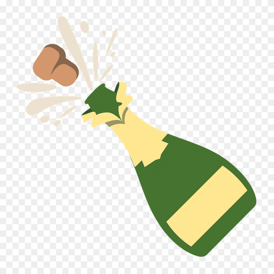 Bottle With Popping Cork Emoji - Champagne Popping