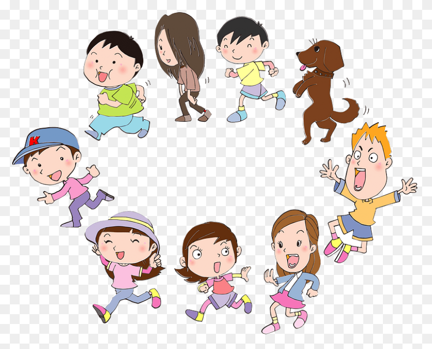Free Children Playing Clipart, Down