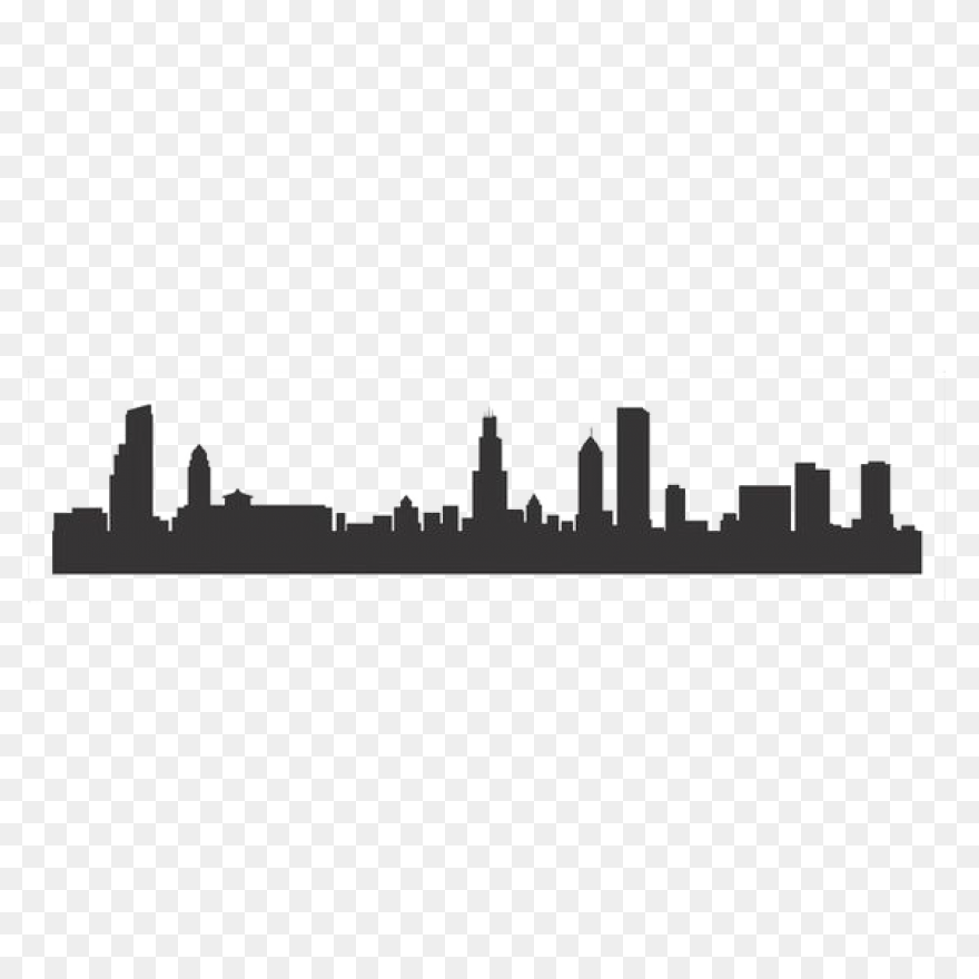 Chicago Skyline Silhouette Stencil City - Chicago Skyline