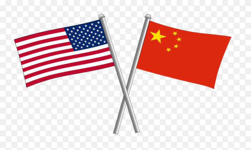 Usa Map With Chinese Flag Over It V