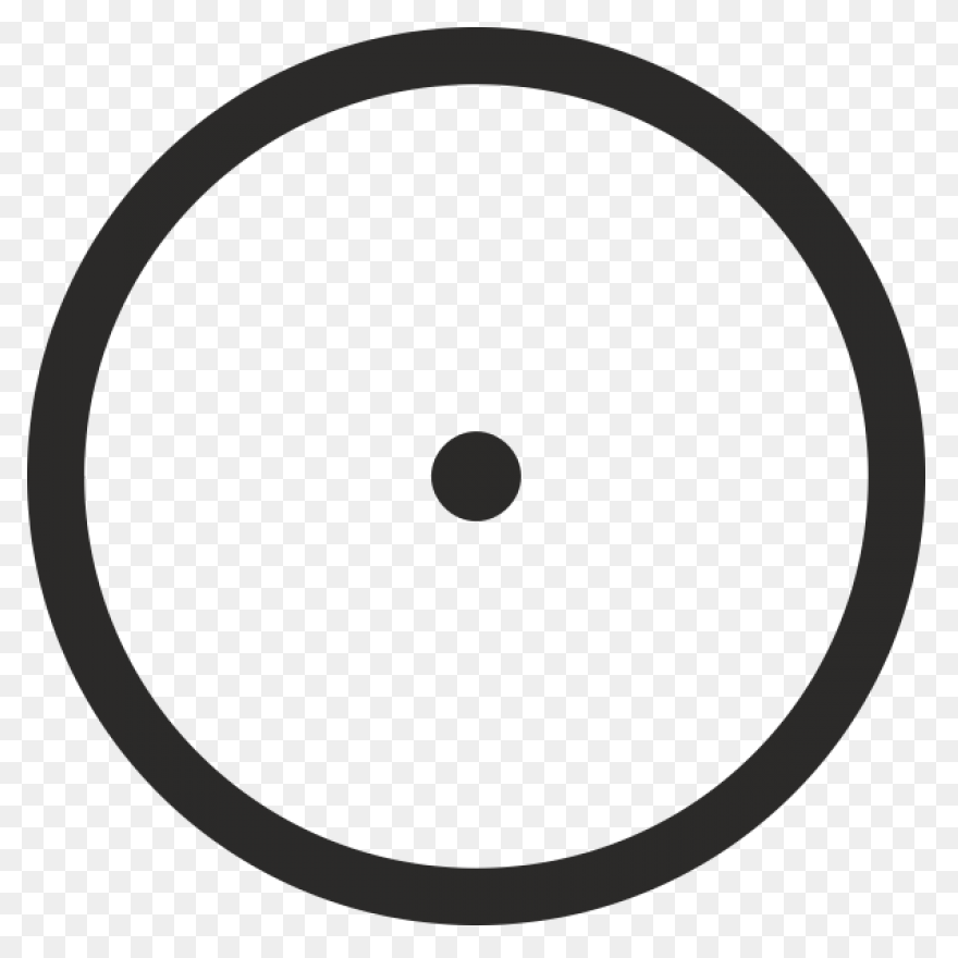 Circle With Central Point Sign - Circle Vector