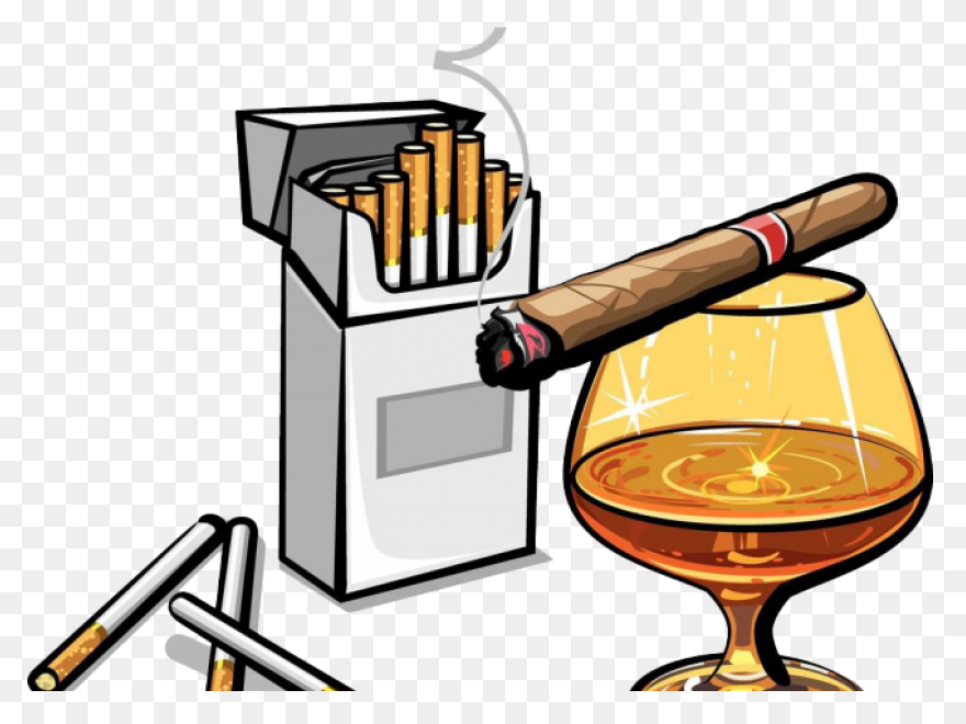 Tobacco Clipart Cigarette Alcohol Whiskey - Cigar Smoke