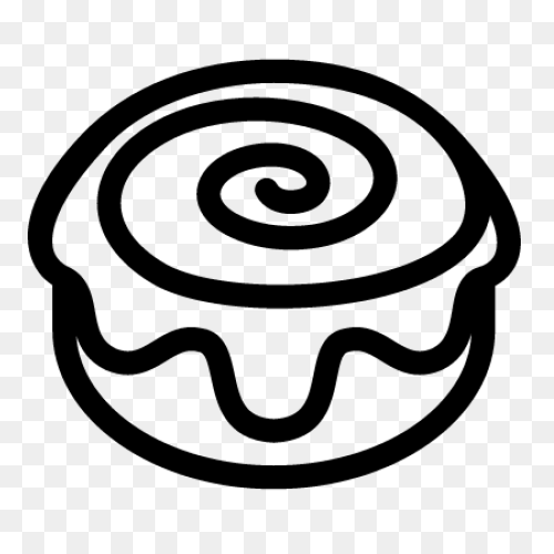 Cinnamon Roll Clipart Black And Whi