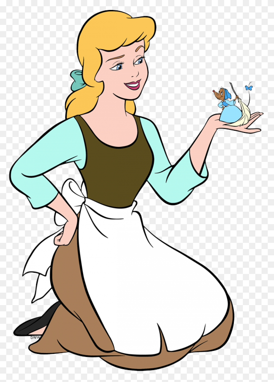 Clipart Of Cinderella Holding A - Cinderella