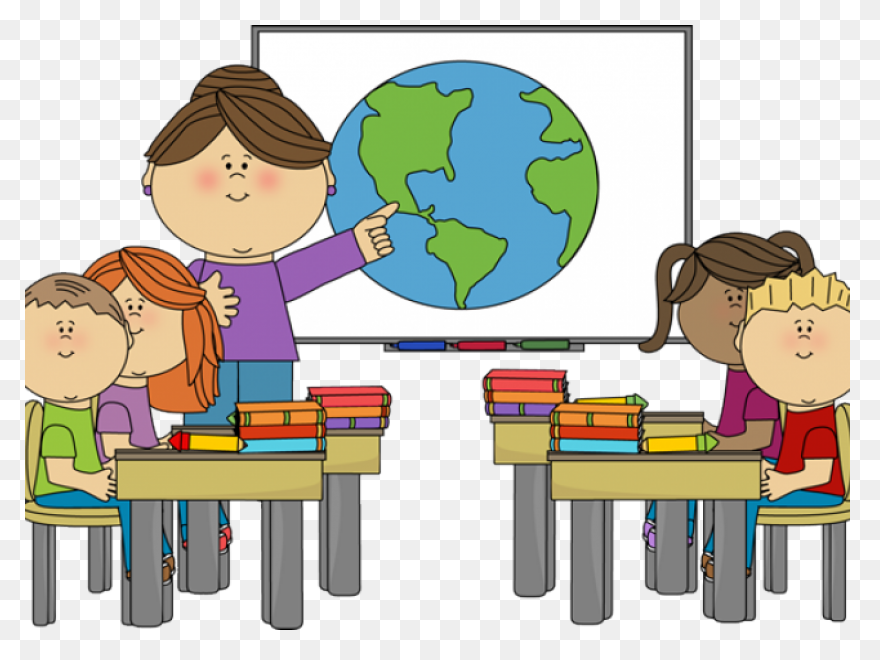 Teacher And Students Clipart Free - Classroom