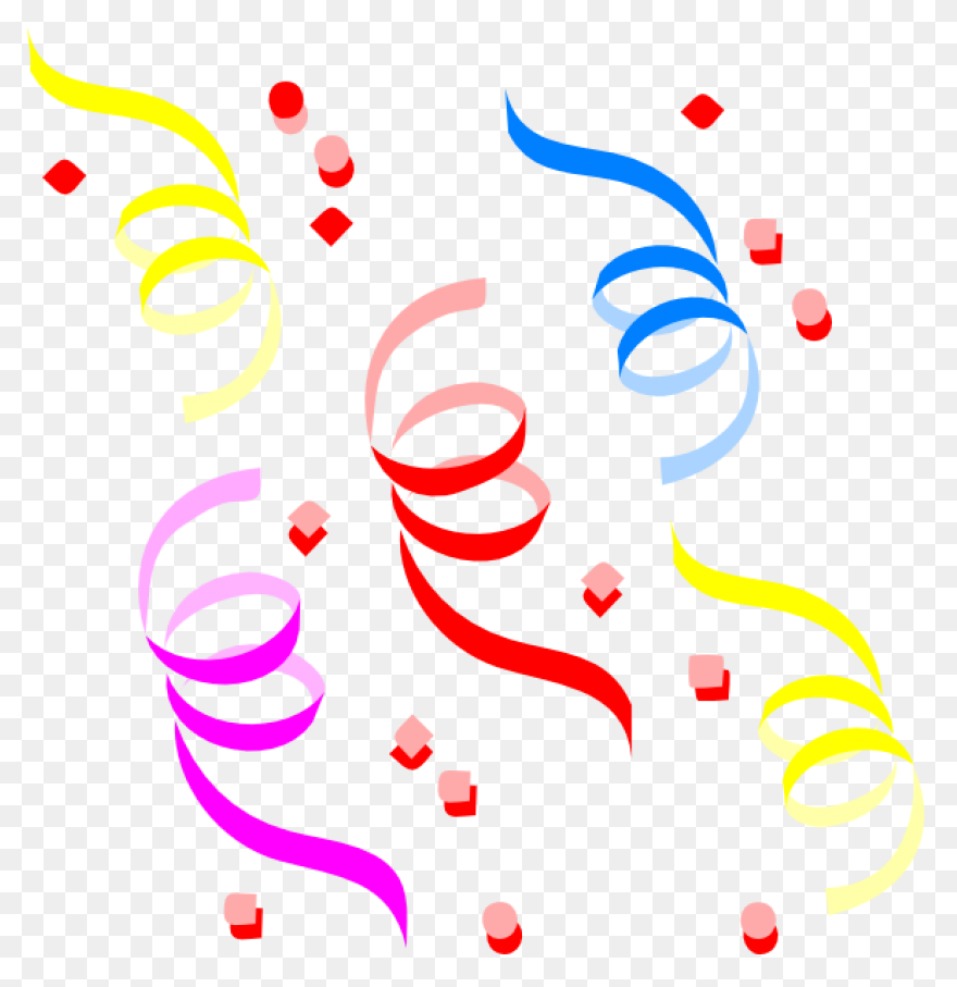 Streamers And Confetti Clipart - Cl