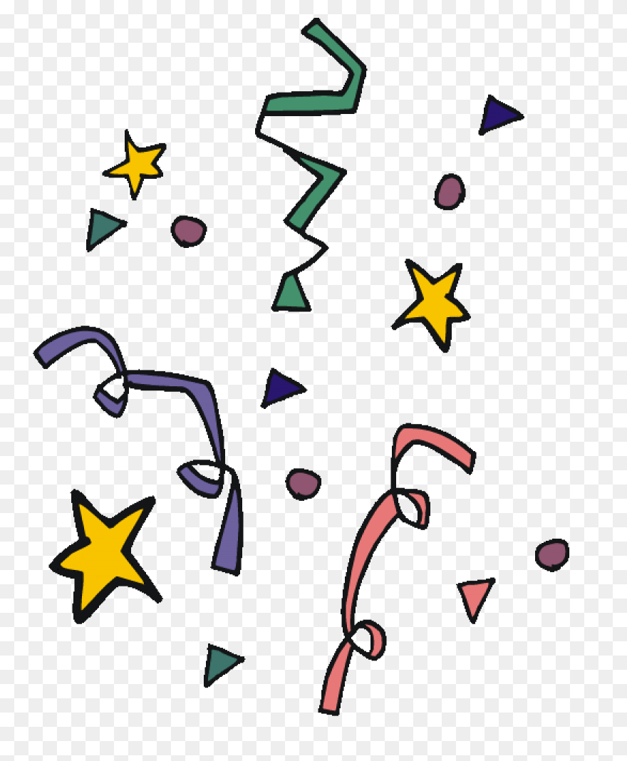 Streamers And Confetti Clipart - Cl