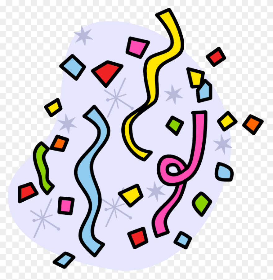 Streamers And Confetti Clipart - Cl