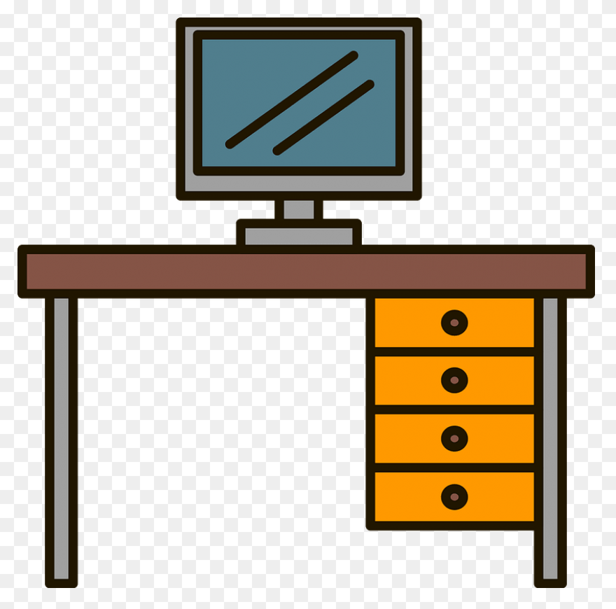Computer Desk Royalty Free Vector C