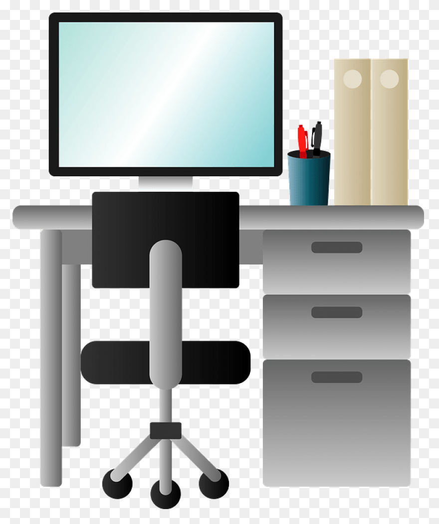Computer Desk Royalty Free Vector C