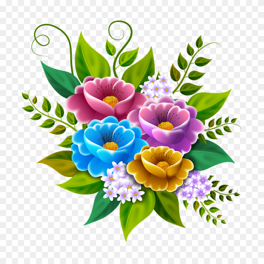 Free Colorful Flowers Png, Download