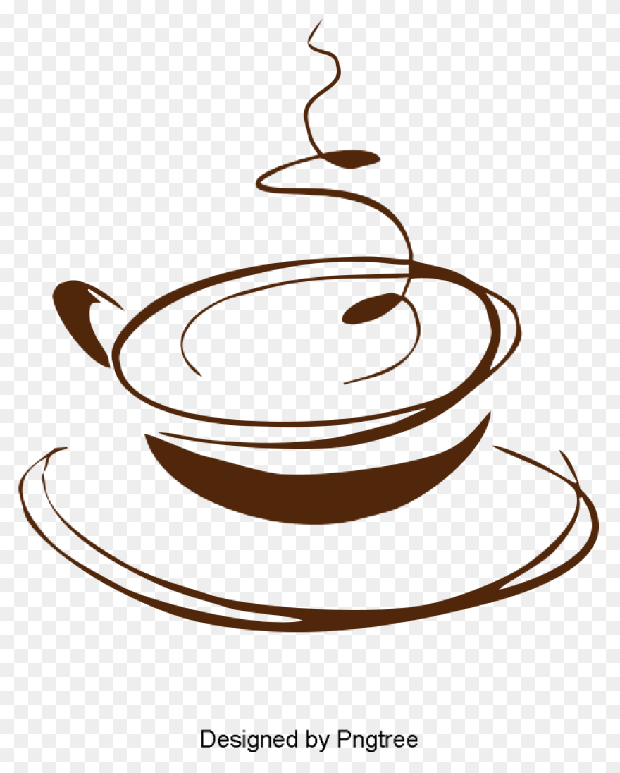 Vector Coffee Cup Brown Stripes - Coffee Cup Vector