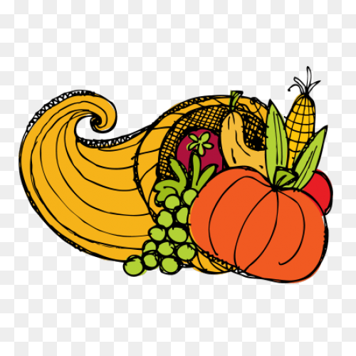 Thanksgiving Cornucopia Drawing Png Stickpng - Cornucopia