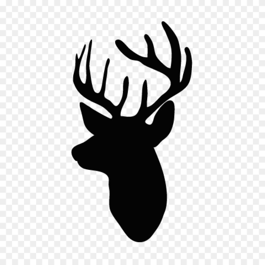 Deer Head Buck Front Silhouette