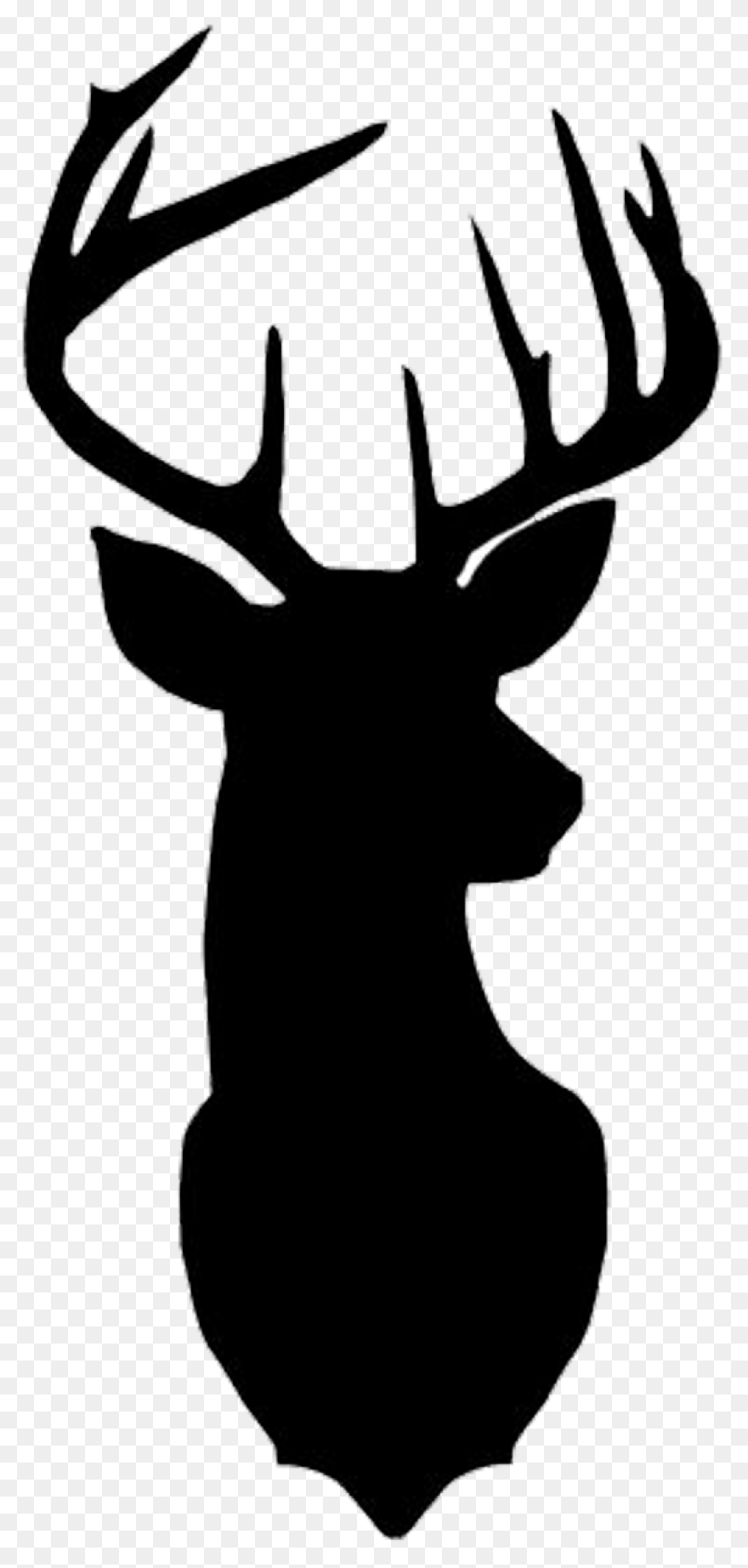 Deer Head Buck Front Silhouette