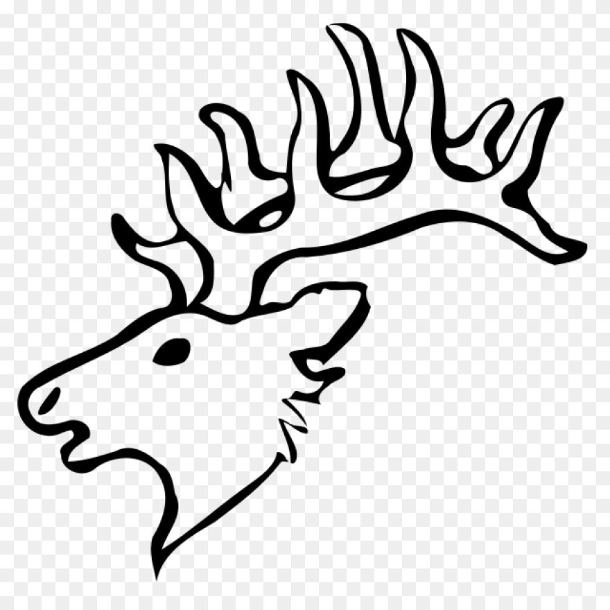 Deer Head Buck Front Silhouette