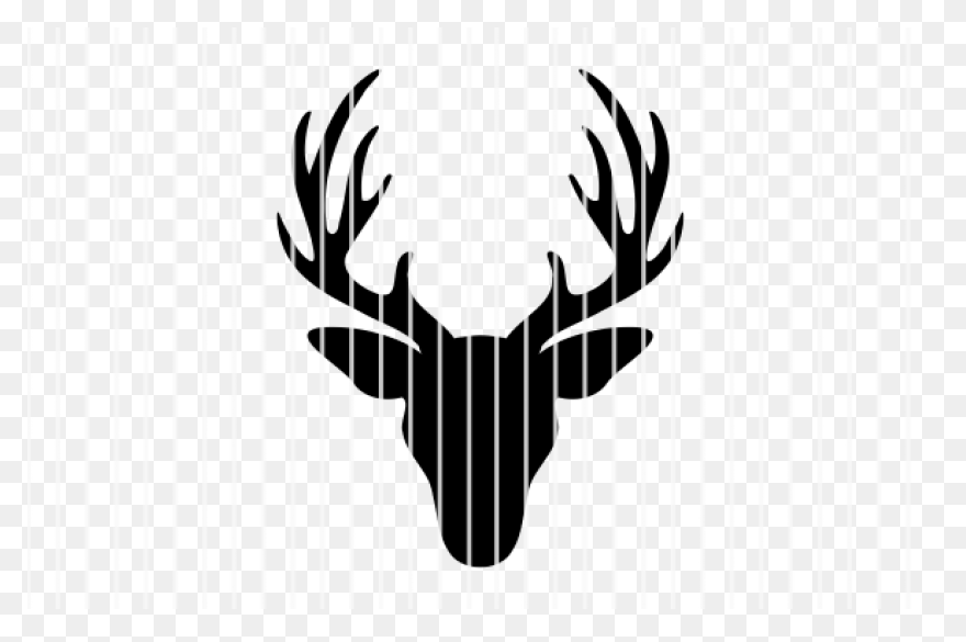 Deer Head Buck Front Silhouette - Deer Head Silhouette
