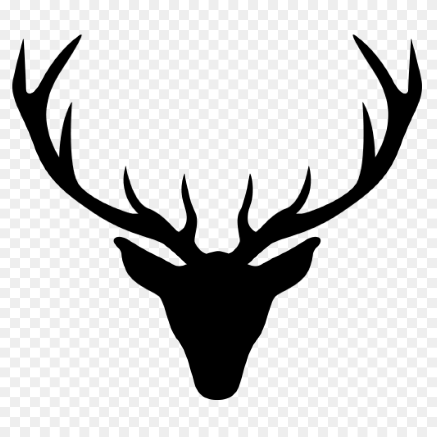 Deer Head Buck Front Silhouette