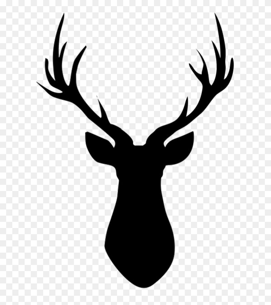 Reindeer Silhouette Clipart Stag Png - Deer Head Silhouette